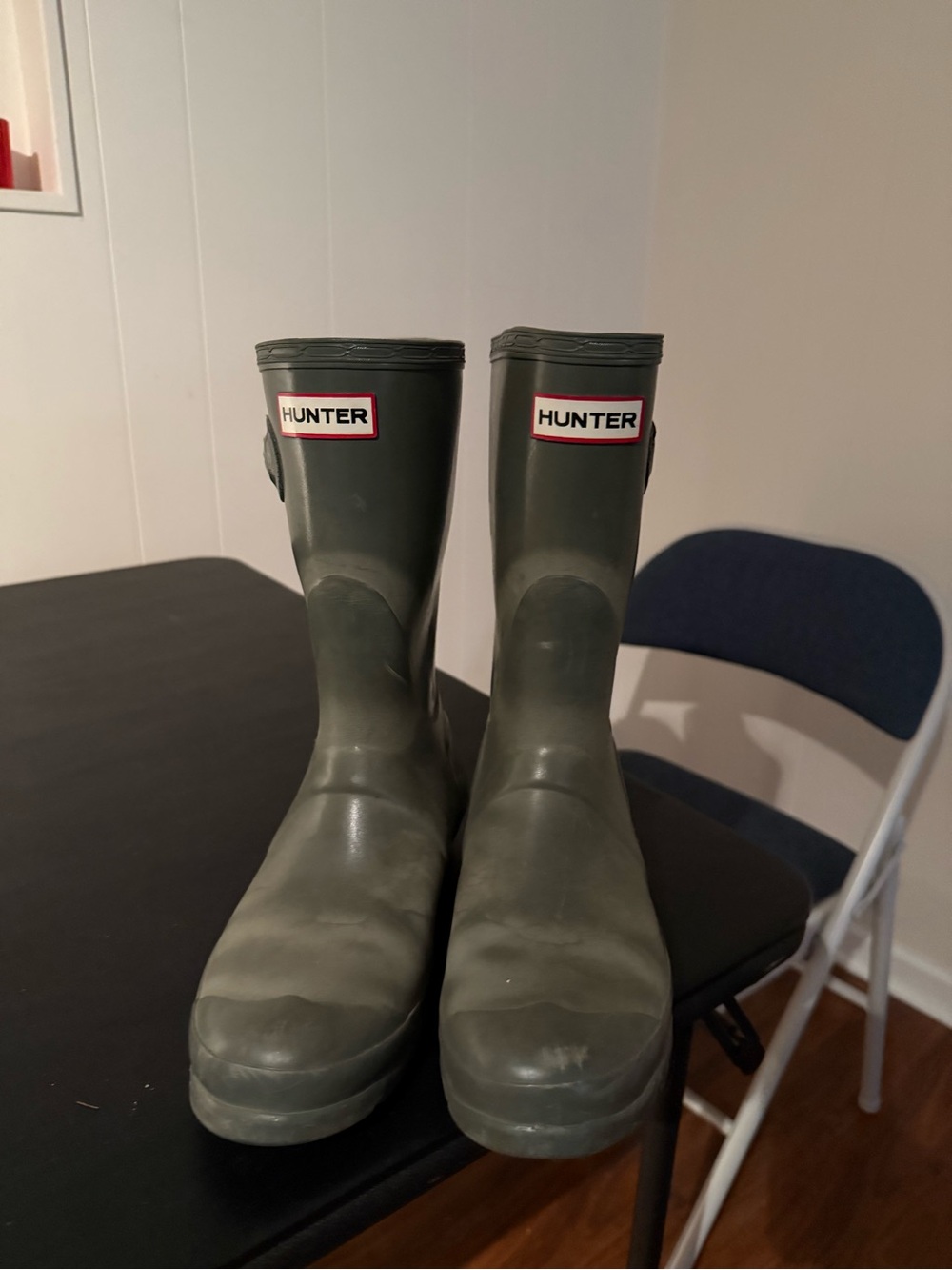 Hunter women’s blue gray original short Rain Boots